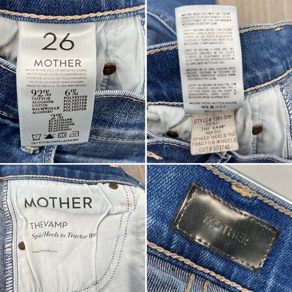 Mother The Vamp Spiked Heels To Tractor Wheels Jeans 26 Skinny Ankle Revolve - Picture 12 of 16